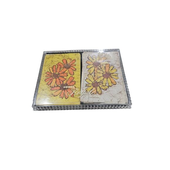 Vintage Heines Royal House Daisy Playing Cards Double Deck - Picture 1 of 3